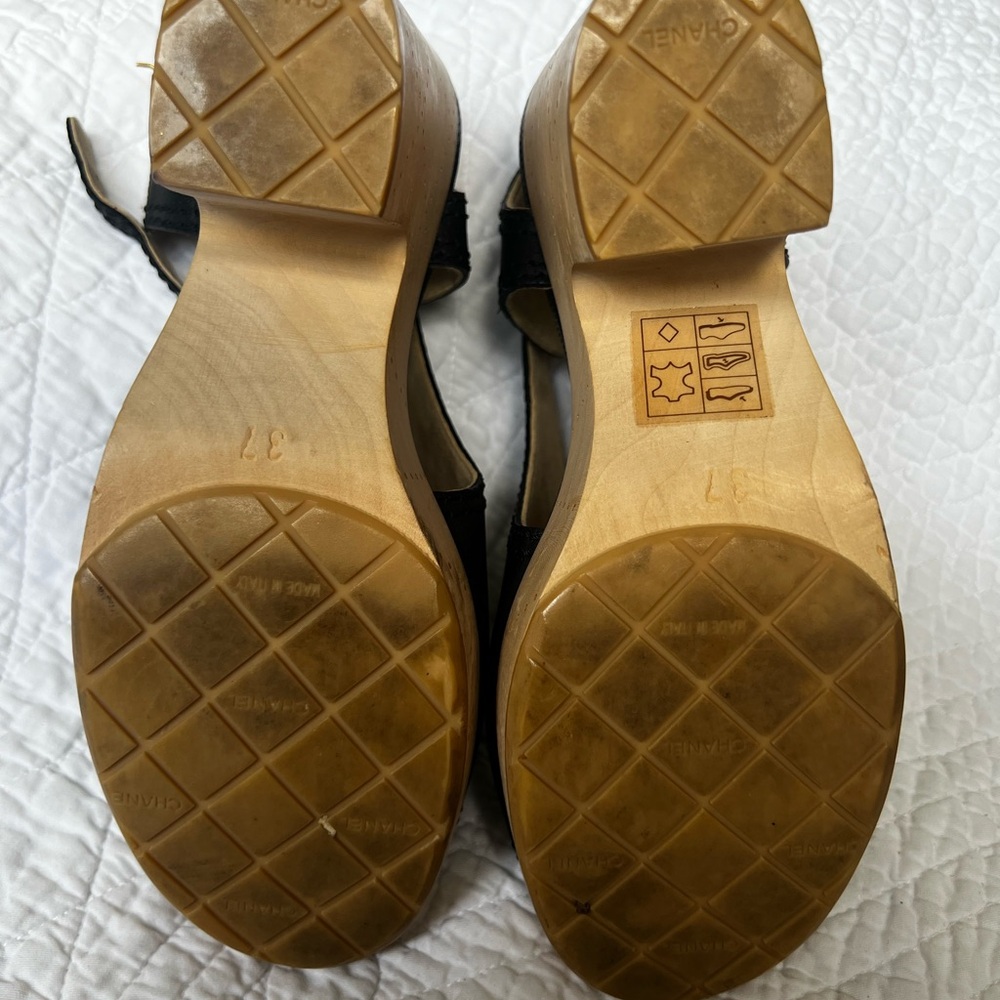 Chanel Black Leather Women's Sandals - Picture 7 of 7